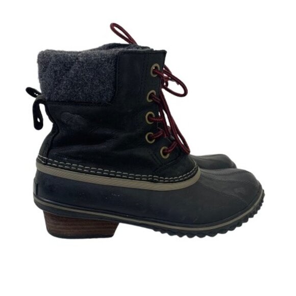 Sorel Slimpack Lace II Waterproof Insulated Snow Winter Boots Black Size 8 - Picture 1 of 10